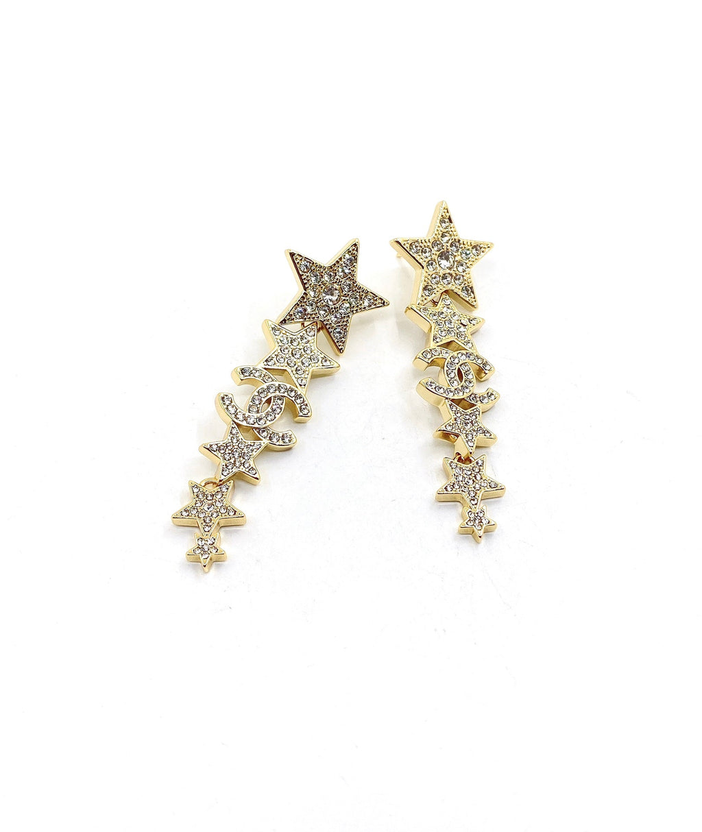 Chanel Star Diamonds Pendant Earrings - 18K Yellow Gold